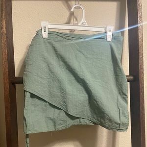Green wrap skirt